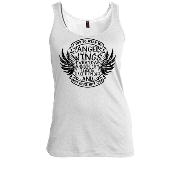 I Try To Wear My Angle Wings T Shirt, Coolest Angels Wings Tank Top