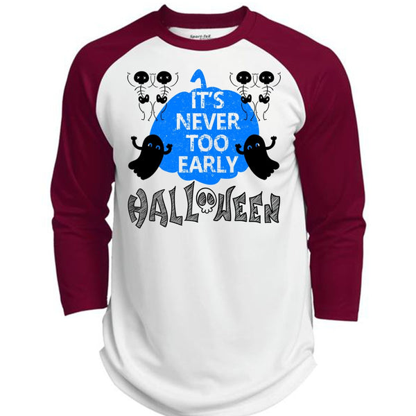 It's Never Too Early Halloween T Shirt, Wait For Halloween T Shirt, Awesome T-Shirts  (Polyester Game Baseball Jersey)