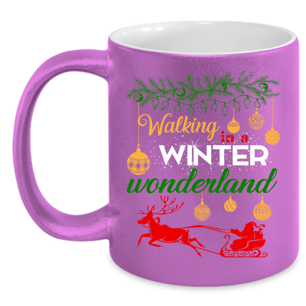 Walking In A Winter Wonderland Coffee Mug, Cute Christmas Coffee Cup