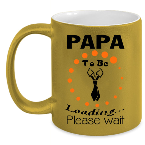 Cute Gift For Dad Coffee Mug, Papa To Be Loading Please Wait Accent Mug