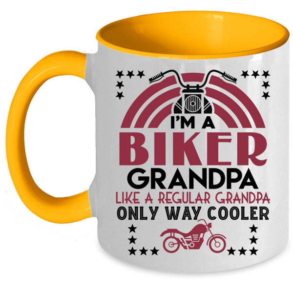 Cool Grandpa Coffee Mug, I'm A Biker Grandpa Accent Mug