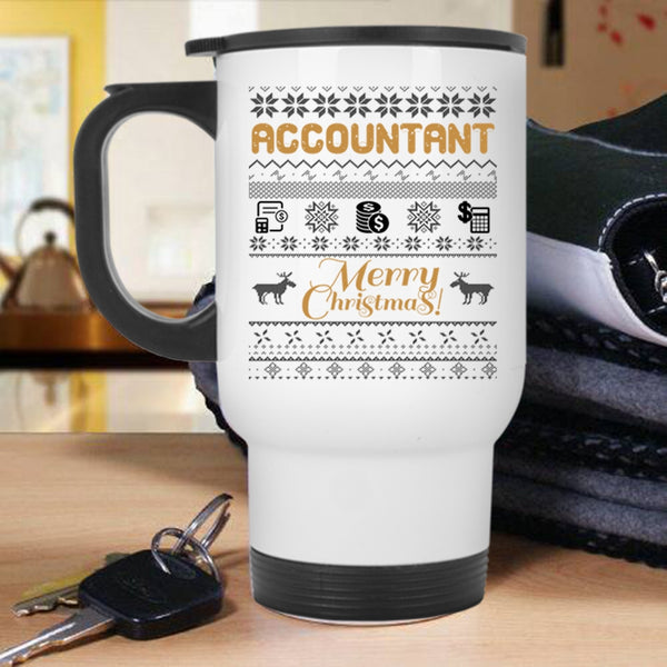 Merry Christmas Travel Mug, Accountant Mug