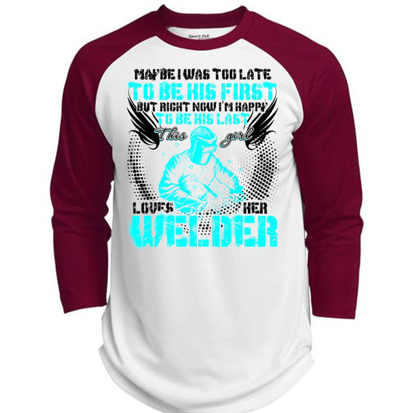 This Girl Loves Her Welder T Shirt, I Love Welding T Shirt, Awesome T-Shirts  (Polyester Game Baseball Jersey)