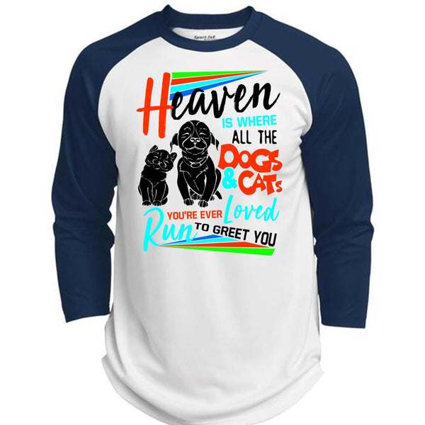Heaven Is Where All The Dogs And Cats T Shirt, I Love My Dog T Shirt, Awesome T-Shirts  (Polyester Game Baseball Jersey)