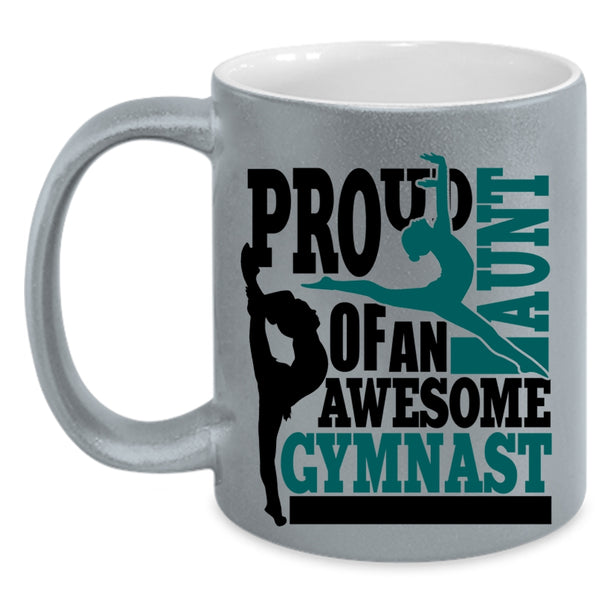 Cool Auntie Coffee Mug, Proud Aunt Of An Awesome Gymnast Accent Mug