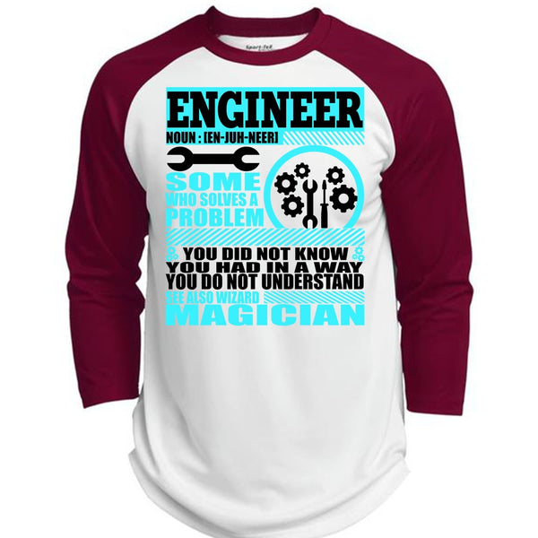 Engineer Who Solves A Problem T Shirt, I Love Engineer T Shirt, Awesome T-Shirts  (Polyester Game Baseball Jersey)