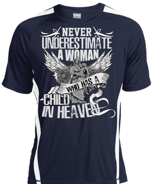 Woman Who Has A Child In Heaven T Shirt, Being A Mom T Shirt, Cool Shirt