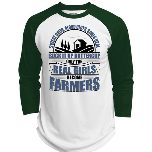 Real Girls Become Farmers T Shirt, I Love Farming T Shirt, Awesome T-Shirts  (Polyester Game Baseball Jersey)