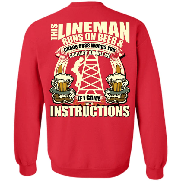 I Came With Instructions T Shirt, I Love Lineman Sweatshirt