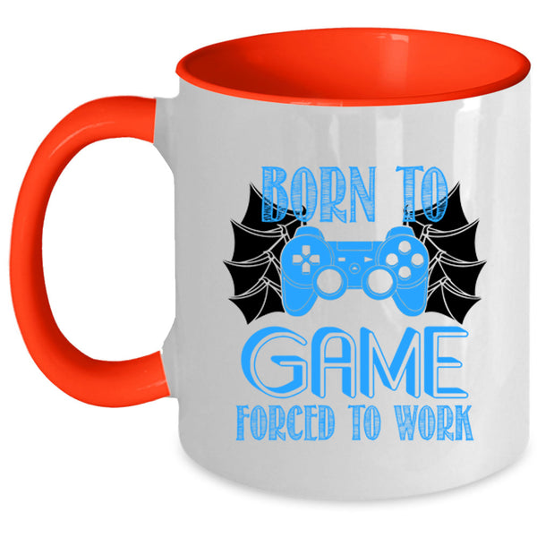 Awesome Gamer Coffee Mug, Born To Game Forced To Work Accent Mug