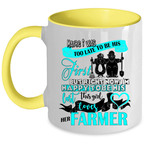 Cool Just Married Coffee Mug, This Girl Loves Her Farmer Accent Mug