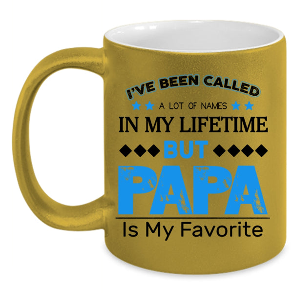 Cool Papa Coffee Mug, Papa Is My Favorite Name Accent Mug