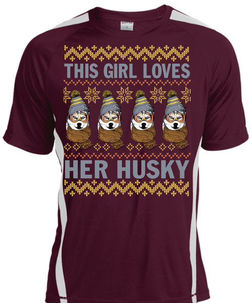 This Girl Loves Her Husky T Shirt, This Girl Loves Christmas T Shirt, Cool Shirt