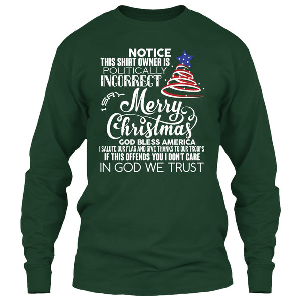 Merry Christmas T Shirt, God Bless American T Shirt