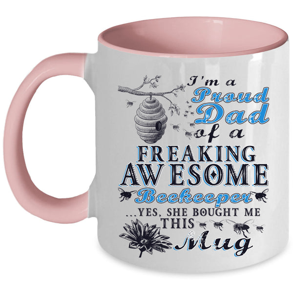 Beekeeper's Dad Coffee Mug, Proud Dad Of An Awesome Beekeeper Accent Mug