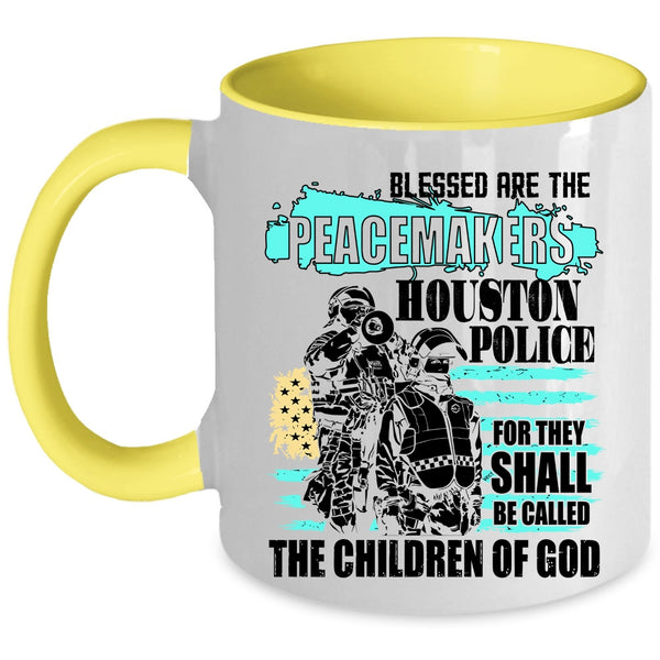Peacemakers Houston Police Coffee Mug, Cool Police Officer Accent Mug