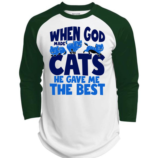 When God Made Cats T Shirt, I Love My Cats T Shirt, Awesome T-Shirts  (Polyester Game Baseball Jersey)