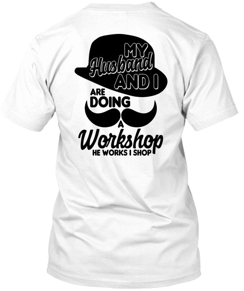 A black t-shirt with the shopify logo