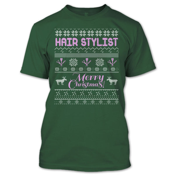 Hair Stylist Merry Christmas T Shirt, Coolest Hair Stylist T Shirt