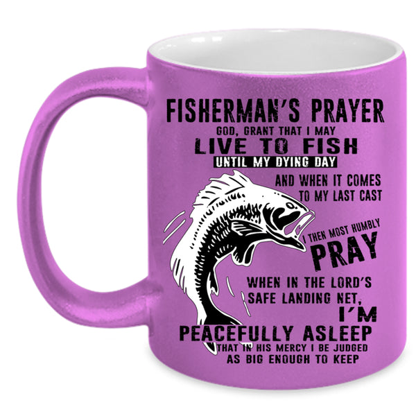 Cool Gift For Fisherman Coffee Mug, Fisherman's Prayer Accent Mug