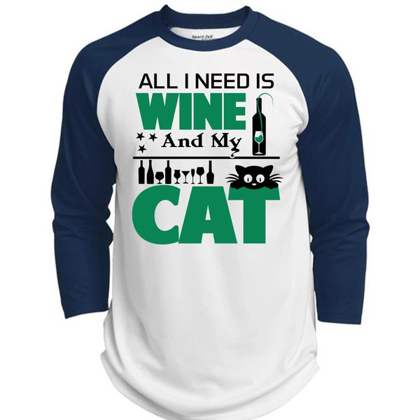 All I Need Is Wine And My Cat T Shirt, My Favorite T Shirt  (Polyester Game Baseball Jersey)
