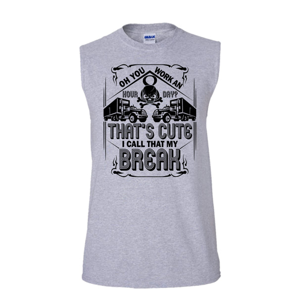 That's Cute T Shirt, Coolest Trucker Ever T Shirt, Awesome t-shirts (Men's Cotton Sleeveless)