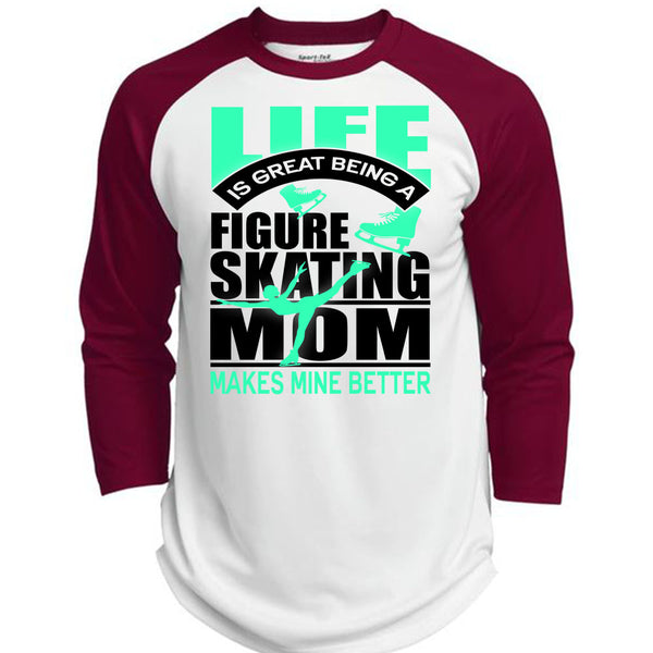 Figure Skating Mom T Shirt, I Love Skating T Shirt, Awesome T-Shirts  (Polyester Game Baseball Jersey)