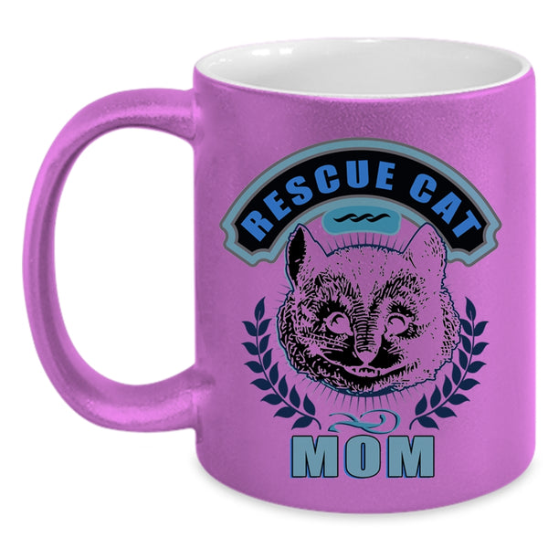 Awesome Gift For Mom Coffee Mug, Rescue Cat Mom Accent Mug