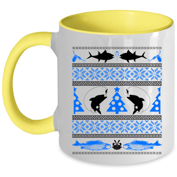 Christmas Tree  Coffee Mug, Funny Fishing Accent Mug