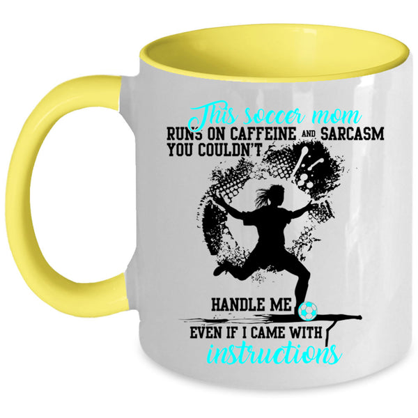 Funny Gift For Mom Coffee Mug, Cute Soccer Mom Accent Mug