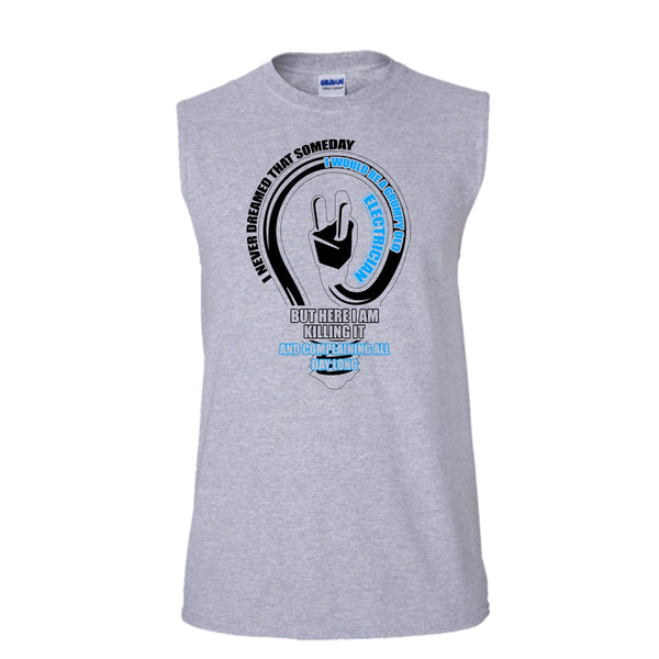 Grumpy Old Electrician T Shirt, Gift For Electrician Tank Top (Men's Cotton Sleeveless)