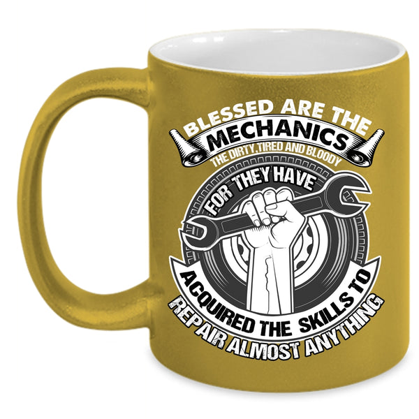Blessed Are The Mechanics Coffee Mug, Awesome Mechanics Coffee Cup