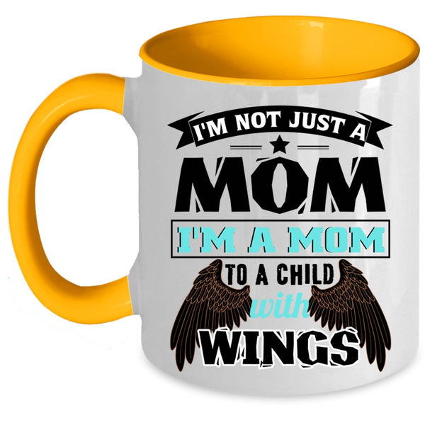 Cute Kids Coffee Mug, I'm A Mom To A Child With Wings Accent Mug