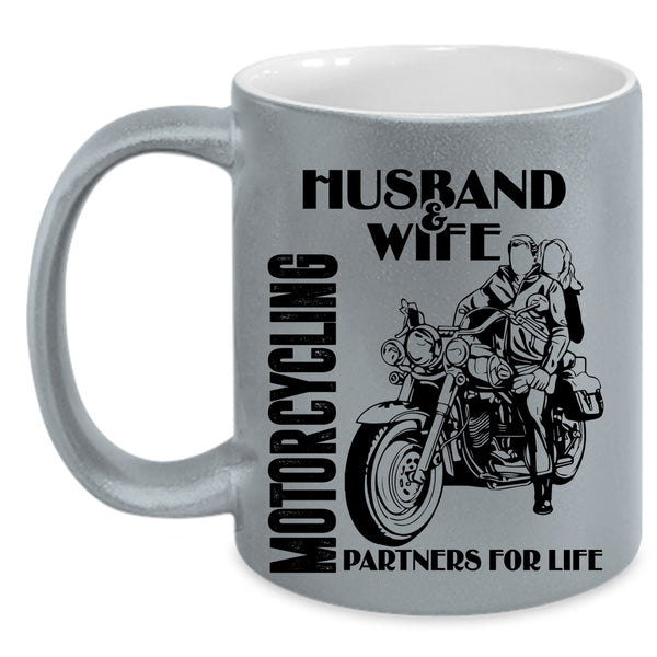 Motorcycling Partners For Life Coffee Mug, Husband And Wife Accent Mug