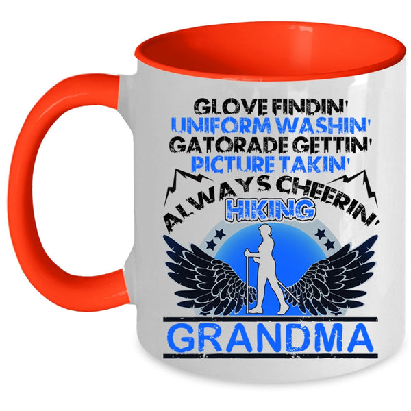 Always Cheering Hiking Grandma Coffee Mug, Glove Finding Picture Taking Accent Mug