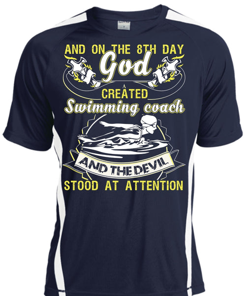God Created Swimming Coach T Shirt, Being A Swimmer T Shirt, Cool Shirt