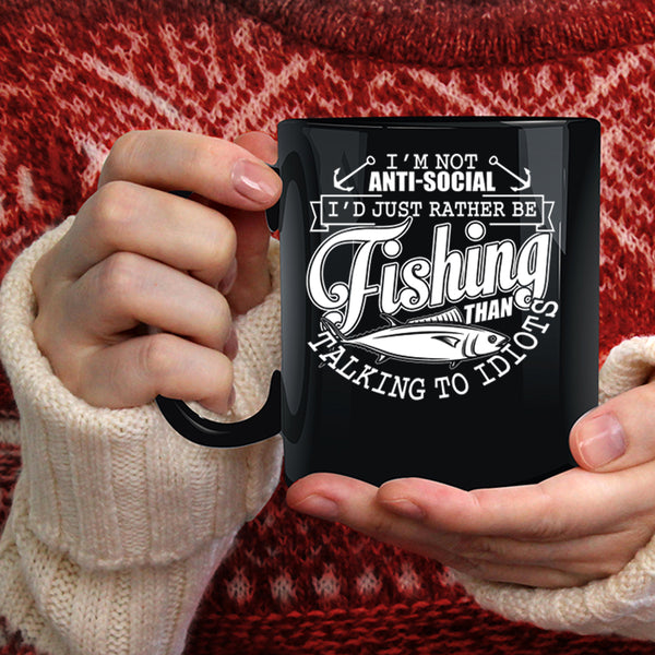 I'd Just Rather Be Fishing Coffee Mug, Cool Fishing Coffee Cup
