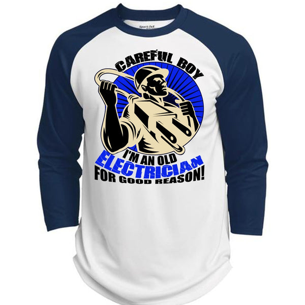 I'm An Old Electrician T Shirt, I Love Electrician T Shirt, Awesome T-Shirts  (Polyester Game Baseball Jersey)