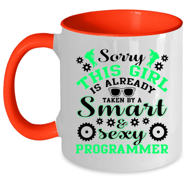 Cute Wife Coffee Mug, Taken By A Smart Programmer Accent Mug