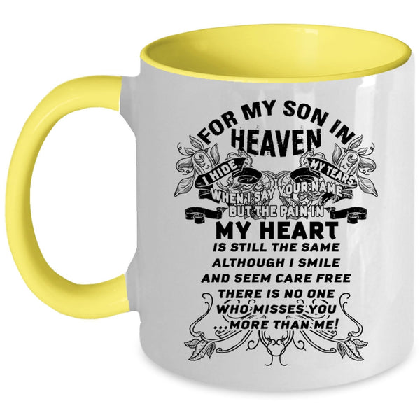 Best Gift For Parent Coffee Mug, For My Son In Heaven Accent Mug