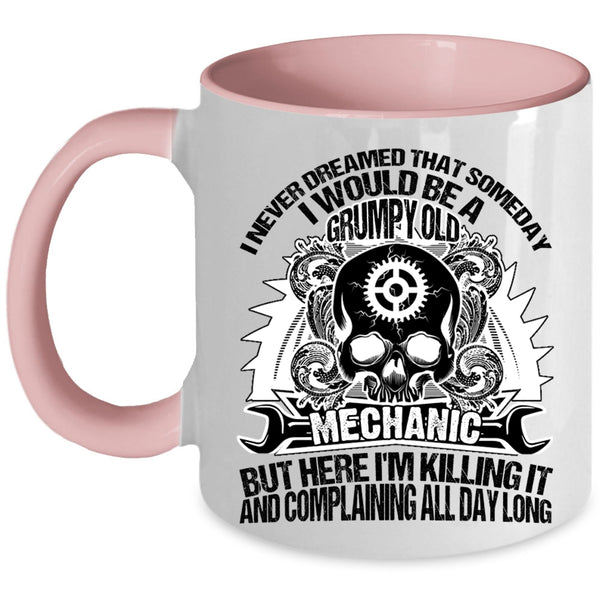 Best Gift For My Grandpa Coffee Mug, I Would Be A Grumpy Old Mechanic Accent Mug