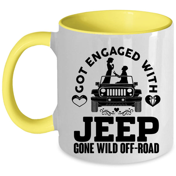 Cool Just Married Coffee Mug, Got Engaged With Jeep Accent Mug