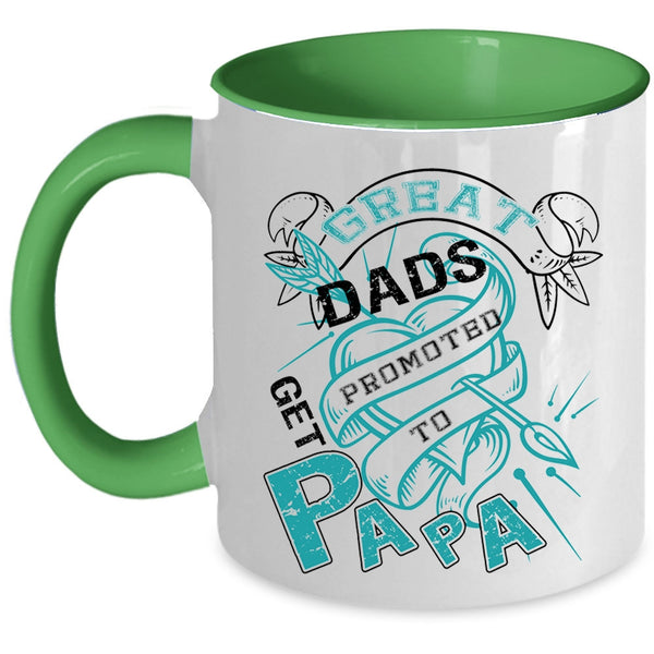 Awesome Papa Coffee Mug, Great Dads Get Promoted To Papa Accent Mug