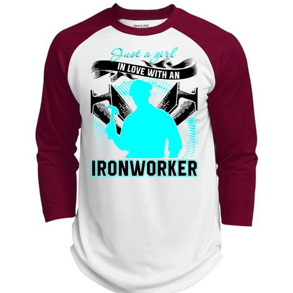 Just A Girl In Love With An Ironworker T Shirt, I Love Ironworker T Shirt, Awesome T-Shirts  (Polyester Game Baseball Jersey)
