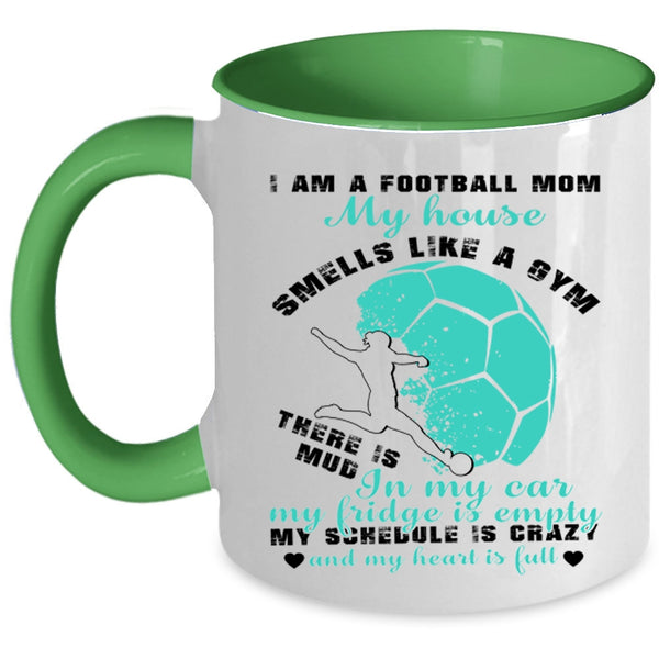 Cool Gift For Mom Coffee Mug, I Am A Football Mom Accent Mug