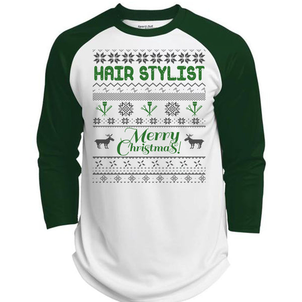 Hair Stylist Merry Christmas T Shirt, I Love Hair Stylist T Shirt, Awesome T-Shirts  (Polyester Game Baseball Jersey)