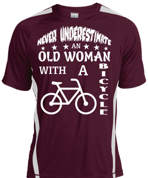 Never Underestimate An Old Woman With A Bicycle T Shirt, I Love Biker T Shirt, Cool Shirt