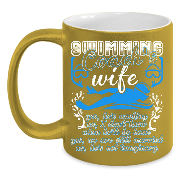 Swimming Coach's Wife Coffee Mug, Cool Just Married Coffee Cup