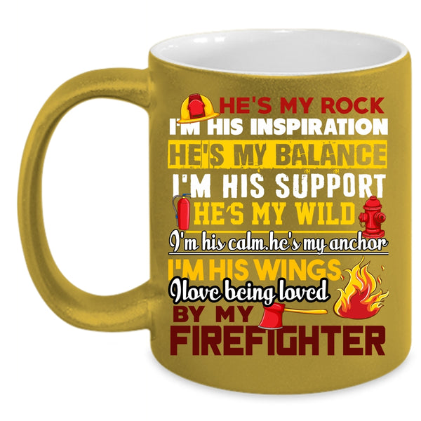 I Love Being Loved By My Firefighter Coffee Mug, Cool Couple Coffee Cup