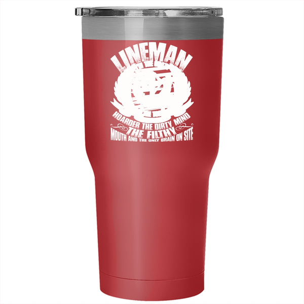 Lineman Tumbler 30 oz Stainless Steel, Awesome Gift For Linemans Travel Mug